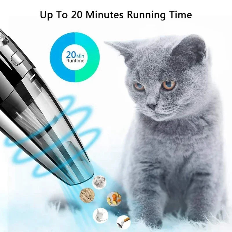 Portable Handheld Vacuum Cleaner – USB Rechargeable Mini Hoover for Car, Home & Office (High Suction Power)