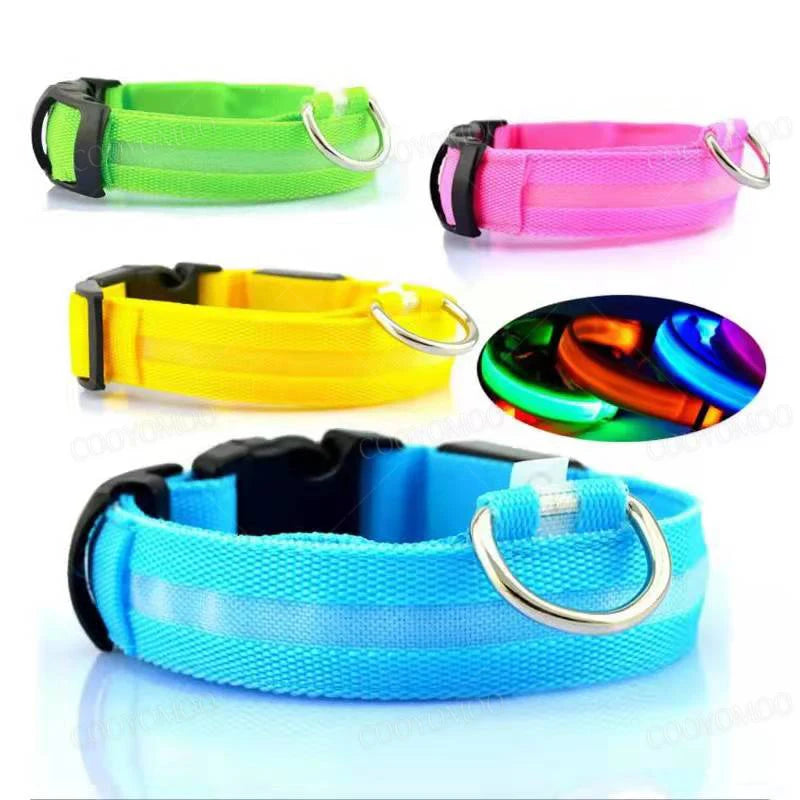 LED Glow Dog Collar – USB Rechargeable Light-Up Safety Collar for Dogs & Puppies (Adjustable & Waterproof)