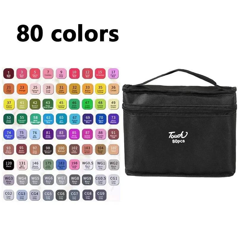 Premium Marker Pen Set – 60-Colour Alcohol & Water-Based Art Markers for Drawing, Journals & Crafts