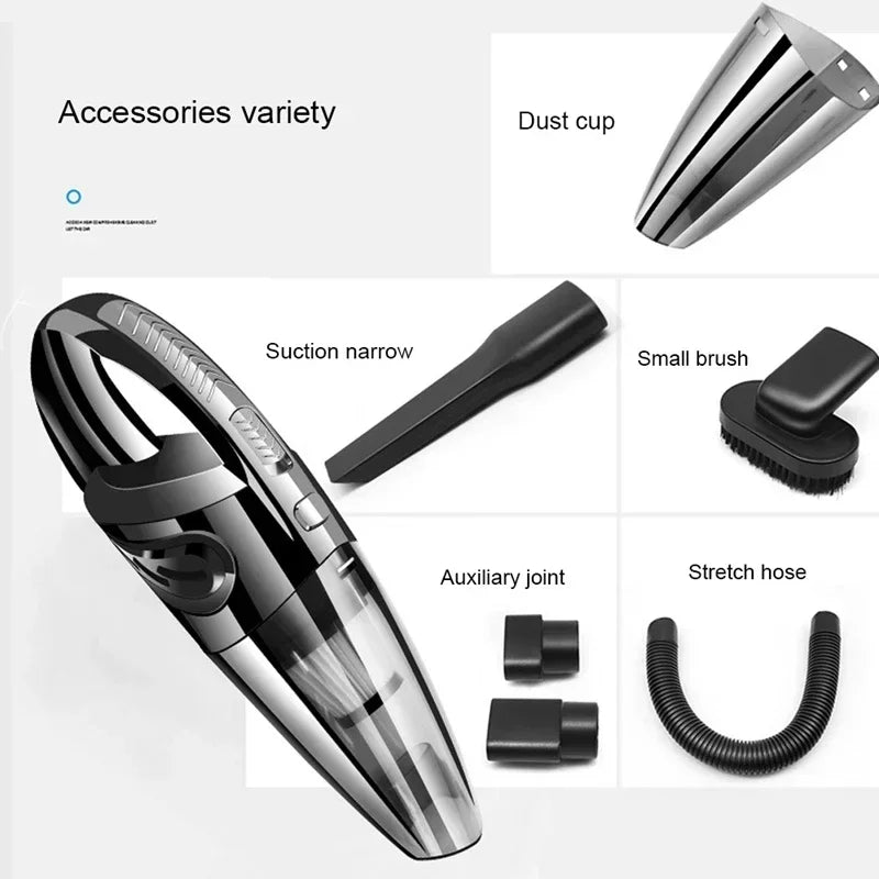Portable Handheld Vacuum Cleaner – USB Rechargeable Mini Hoover for Car, Home & Office (High Suction Power)